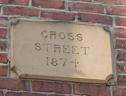 Cross Street Sign, 57 Hawthorn Terrace, Durham © DCC 25/03/2022